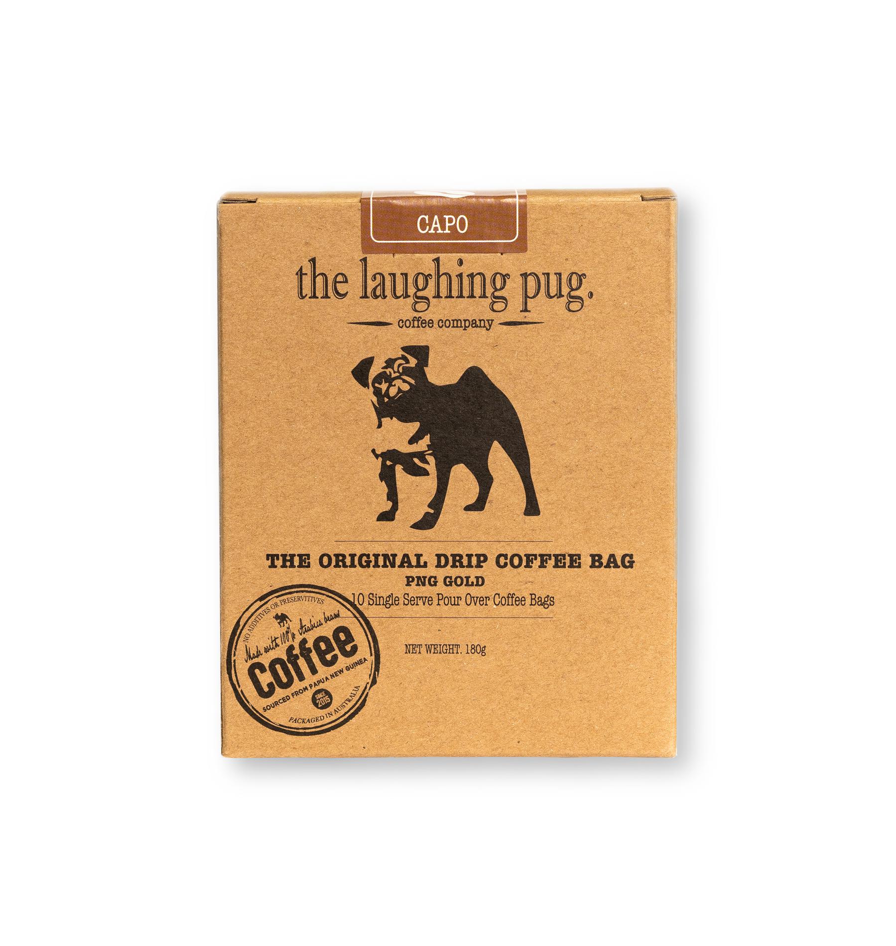 The Laughing Pug Individually foiled Drip Coffee Bags