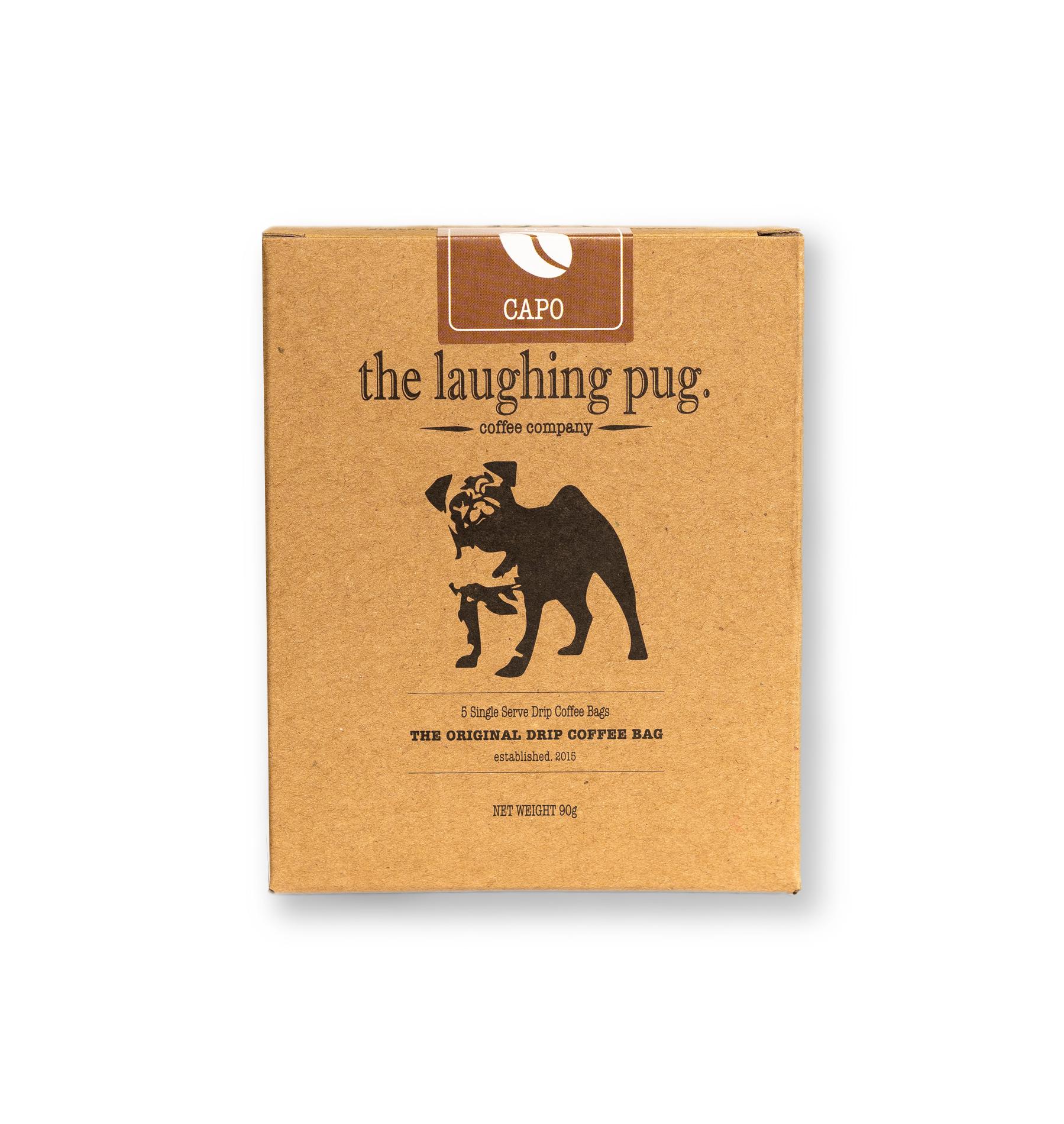 The Laughing Pug Individually foiled Drip Coffee Bags